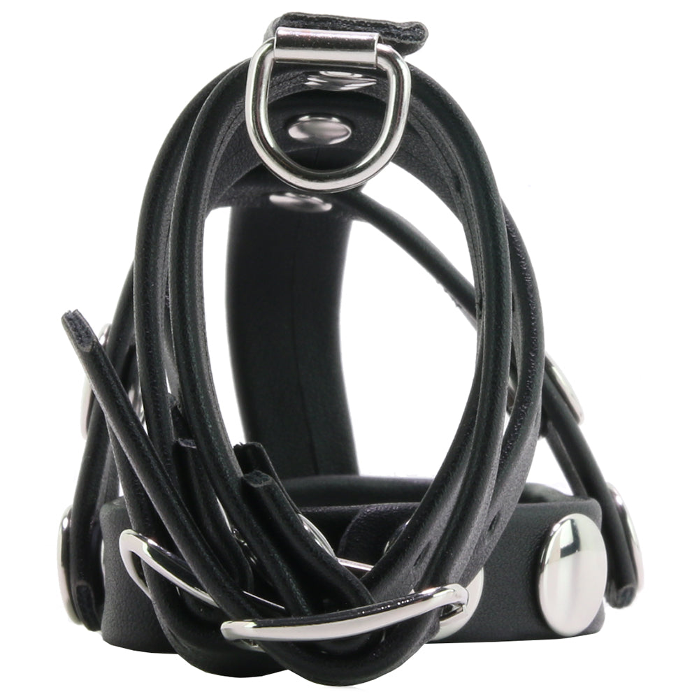 Blue Line Triple Cock and Ball Strap with Leash Lead Bondage and Fetish > Cock and Ball Devices - Tophatter Daily Deals